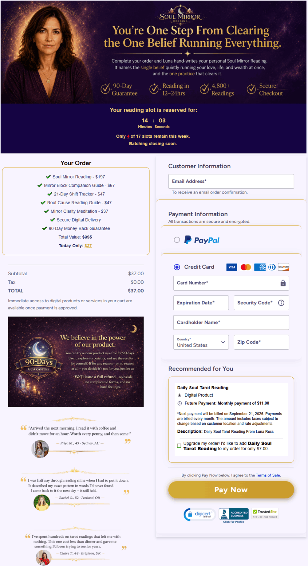 Soul Mirror Reading Checkout